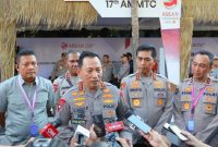 Kapolri saat mengunjungi persiapan ASEAN Ministerial Meeting on Transnational Crime (AMMTC) ke-17 di Labuan Bajo, Kabupaten Manggarai Barat, Nusa Tenggara Timur (NTT), Sabtu (19/8/2023).(Foto:Humas Polri)