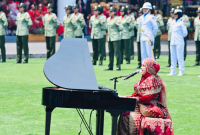 Penampilan spesial dari penyanyi Putri Ariani pada peringatan Hari Ulang Tahun (HUT) Ke-78 Kemerdekaan Republik Indonesia di Halaman Istana Merdeka, Jakarta, pada Kamis, 17 Agustus 2023. (Foto: BPMI Setpres/Laily Rachev)