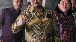 Mentan Syahrul Yasin Limpo mendatangi Polda Metro Jaya, Kamis  (5/10/2023). 