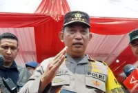 Kapolri Jenderal Listyo Sigit Prabowo memimpin apel gelar pasukan Operasi Mantap Brata 2023-2024 di Silang Monas, Jakarta, Selasa (17/10/2023)