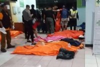 Jenazah korban kecelakaan maut di Ciater, Subang, Jawa Barat, Sabtu (11/5/2024) malam.

