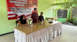 Anggota MPR-RI Rahmad Handoyo gelar sosialisasi empat pilar kebangsaan di Desa Kembang, Kecamatan Gladak Sari, Boyolali, Jawa Tengah, Selasa 23 Januari 2024.