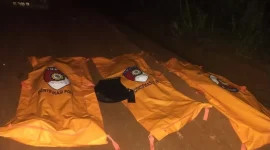 Tiga jenazah polisi yang gugur saat bertugas di Kabupaten Way Kanan. Lampung, Senin (17/3/2025). (ist)