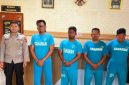 Empat anggota GRIB Jaya pelaku perusakan aset KAI diamankan Polda Jateng di Semarang, Sabtu (17/5/2025). (Humas Polda Jateng)