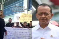 Puluhan aktivis lingkungan hidup di Kota Sorong, Provinsi Papua Barat Daya menggelar aksi unjuk rasa terkait penolakan tambang nikel di Kawasan Raja Ampat. Aksi tersebut juga bersamaan kunjungan Menteri ESDM, Bahlil Lahadalia ke Kota Sorong, Sabtu (7/6/2025). 