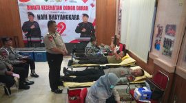 Aksi Kemanusiaan: Satuan Brimob Polda Metro Jaya menggelar kegiatan bakti kesehatan berupa donor darah yang melibatkan personel dari seluruh jajarandi Poliklinik Bhayangkara Brimob Polda Metro Jaya, Kamis, 19 Juni 2025 (Humas PMJ)