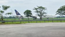 ondisi Pesawat Saudi Arabian Airlines yang mendarat darurat di Bandara Kualanamu. (ist)
