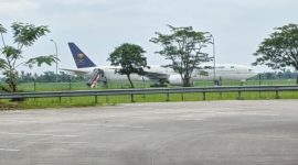 ondisi Pesawat Saudi Arabian Airlines yang mendarat darurat di Bandara Kualanamu. (ist)
