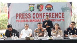Jumpa Pers Polresta Bandara Soekarno-Hatta (Soetta).
