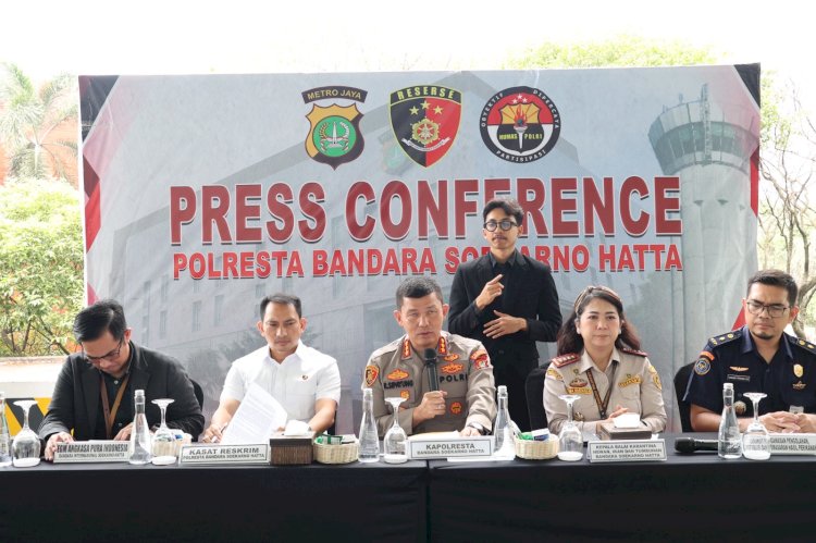 Jumpa Pers Polresta Bandara Soekarno-Hatta (Soetta).

