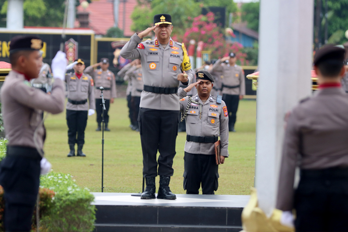 Upacara peringatan HAORNAS ke-42 Tahun 2025 di Lapangan Barigas Mapolda Kalteng, Selasa (9/9). (Foto Humas Polda)