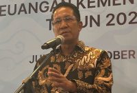 Menteri Hukum Supratman Andi Agtas memberikan keterangan dalam konferensi pers di Jakarta, Jumat (3/10/2025). (ANTARA)