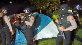 Kondisi Kegiatan Perkemahan Pemuda Ahmadiyah Dibubarkan Polisi [Ist]